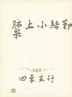 肺上小结节5毫米封面