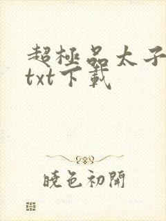 超极品太子全本txt下载