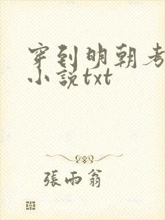 穿到明朝考科举小说txt