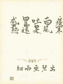 感冒吐白痰是风热还是风寒封面