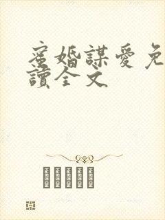 蜜婚谋爱免费阅读全文封面