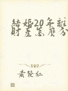 结婚20年离婚财产怎么分配