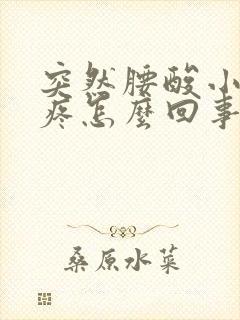 突然腰酸小肚子疼怎么回事女性