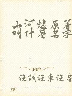 山河烬原著小说叫什么名字
