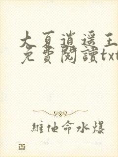 大夏逍遥王小说免费阅读txt