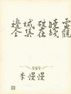 边城破晓电视剧全集在线观看免费谍战网