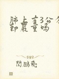 肺上有3公分结节严重吗