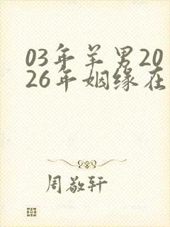 03年羊男2026年姻缘在哪