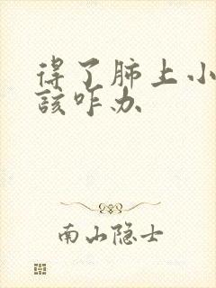 得了肺上小结节该咋办