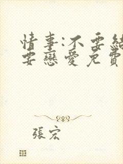 情事:不要结婚要恋爱免费观看