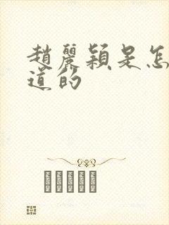 赵丽颖是怎样出道的