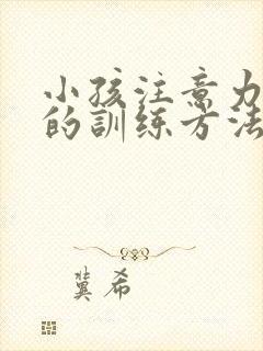 小孩注意力集中的训练方法