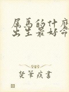 属马的什么时辰出生最好命男孩子