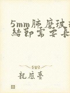 5mm肺磨玻璃结节需要长几年