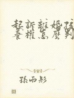 起诉离婚孩子抚养权怎么判12岁