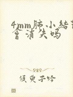 4mm肺小结节会消失吗