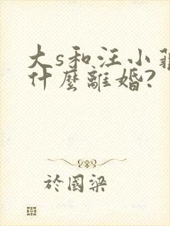 大s和汪小菲为什么离婚?封面