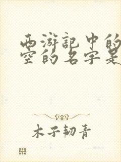 西游记中的孙悟空的名字是谁起的