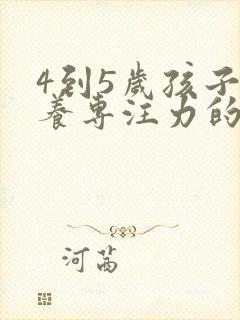 4到5岁孩子培养专注力的训练方法