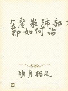 5厘米肺部有结节如何治