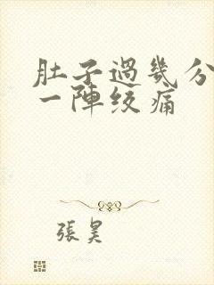 肚子过几分钟就一阵绞痛封面