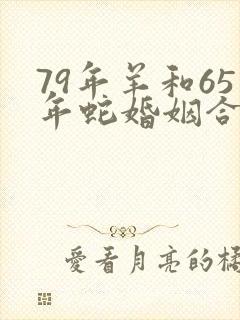 79年羊和65年蛇婚姻合适吗