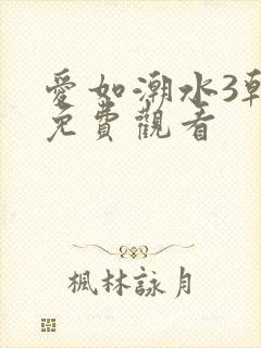 爱如潮水3韩国免费观看