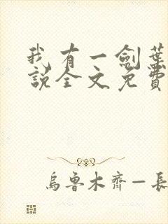 我有一剑叶观小说全文免费阅读