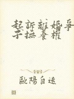 起诉离婚争夺孩子抚养权