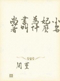 尚书为妃小说原著叫什么名字