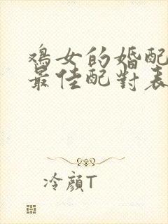 鸡女的婚配属相最佳配对表封面