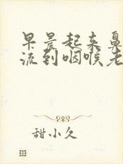 早晨起来鼻涕倒流到咽喉老吐痰