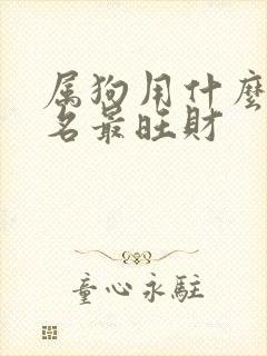 属狗用什么微信名最旺财