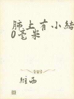 肺上有小结节10毫米