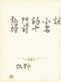 热门的小说排行榜前十名