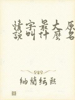 情字最大原著小说叫什么名字啊