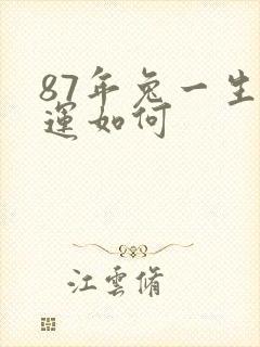 87年兔一生命运如何
