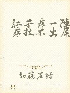 肚子疼一阵一阵疼拉不出屎