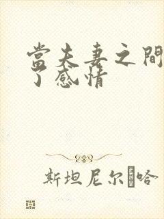 当夫妻之间没有了感情