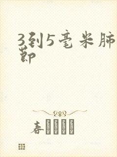 3到5毫米肺结节