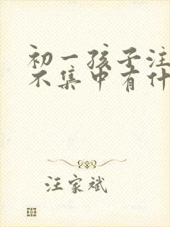 初一孩子注意力不集中有什么方法