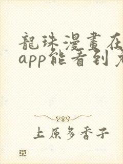 龙珠漫画在哪个app能看到免费的封面