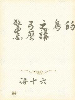 惊弓之鸟的故事怎么讲