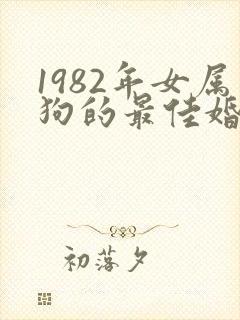1982年女属狗的最佳婚配属相