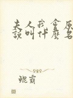 夫人我会原著小说叫什么名字来着