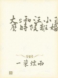 大s和汪小菲什么时候离婚的