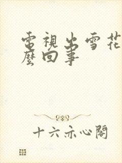 电视出雪花是怎么回事封面