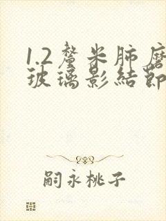 1.2厘米肺磨玻璃影结节治疗