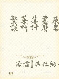 繁华落尽原著小说叫什么名字