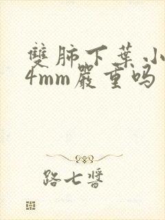 双肺下叶小结节4mm严重吗